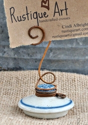 etsy rustiqueart Ceramic Lid Photo Holder